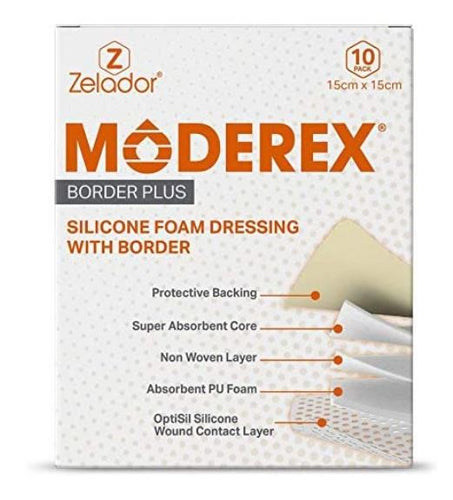 Moderex Border Plus Silicone Foam Adhesive Dressing