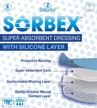 Load image into Gallery viewer, Sorbex Super absorbent dressing with OptiSil silicone wound contact layer